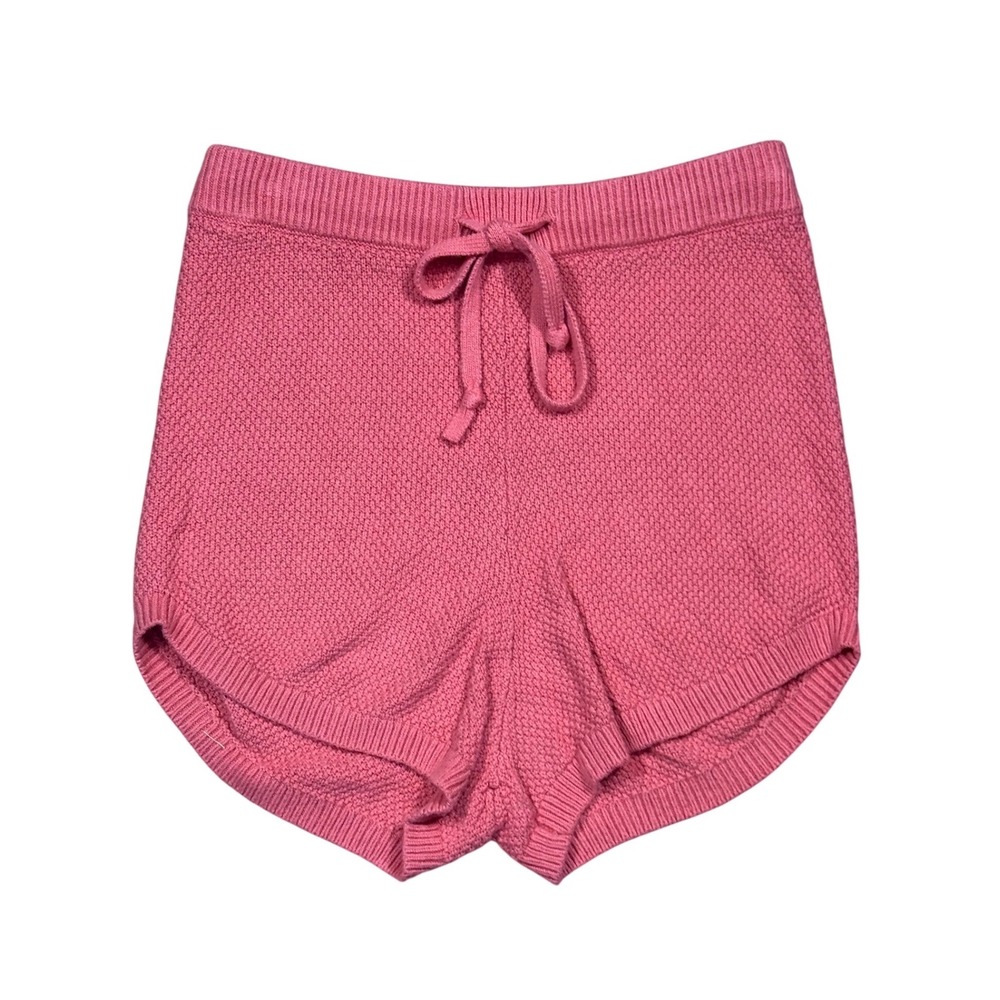Gilly Hicks Knit Lounge Shorts Womens Medium Pink Drawstring Coquette Soft Girl